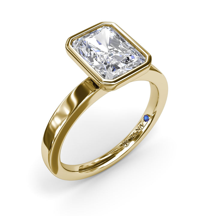 Radiant Bezel Set Engagement Ring