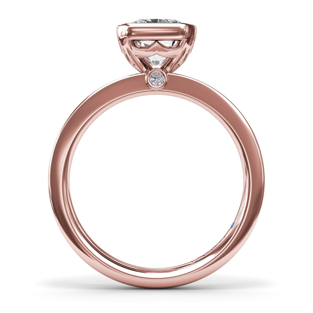 Radiant Bezel Set Engagement Ring