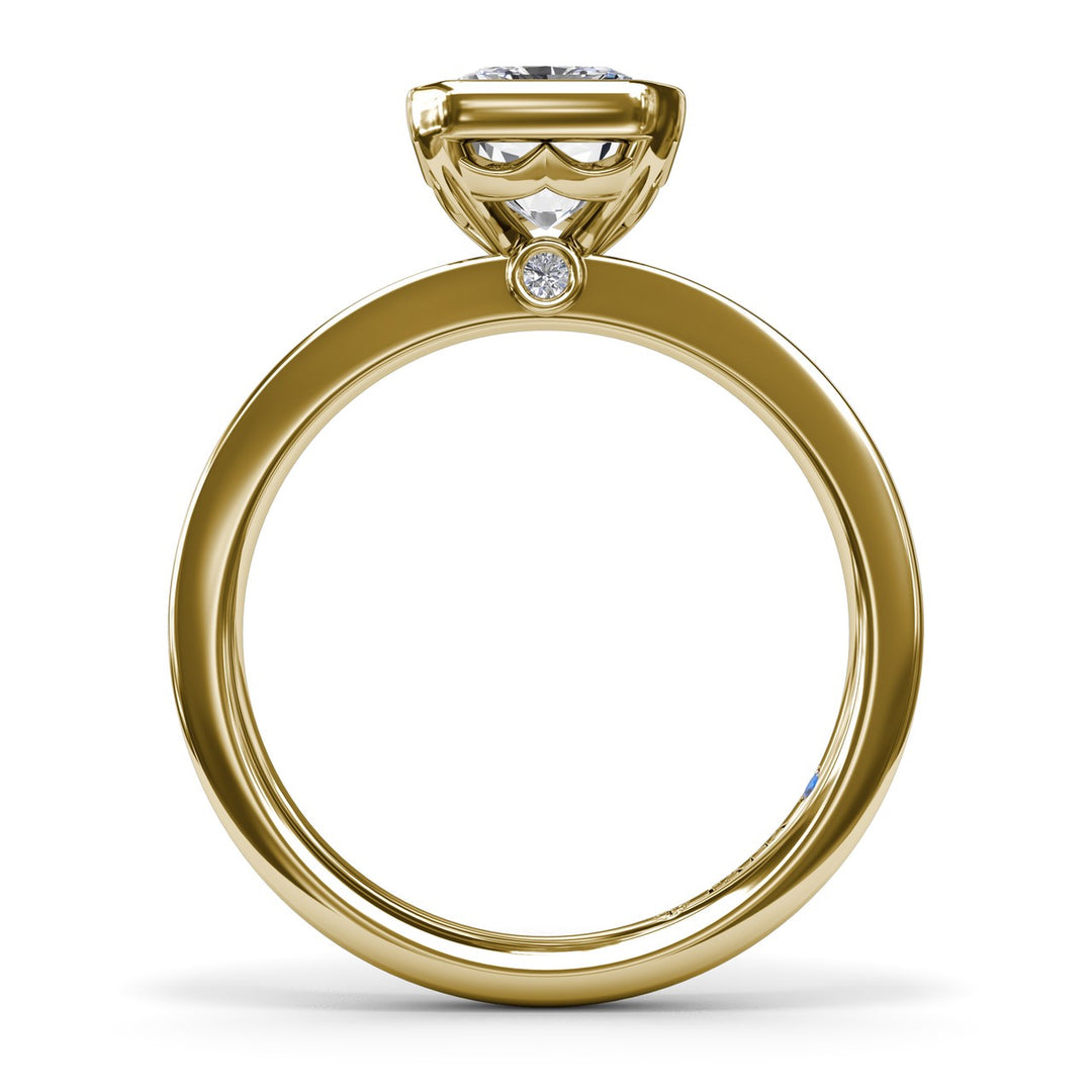 Radiant Bezel Set Engagement Ring