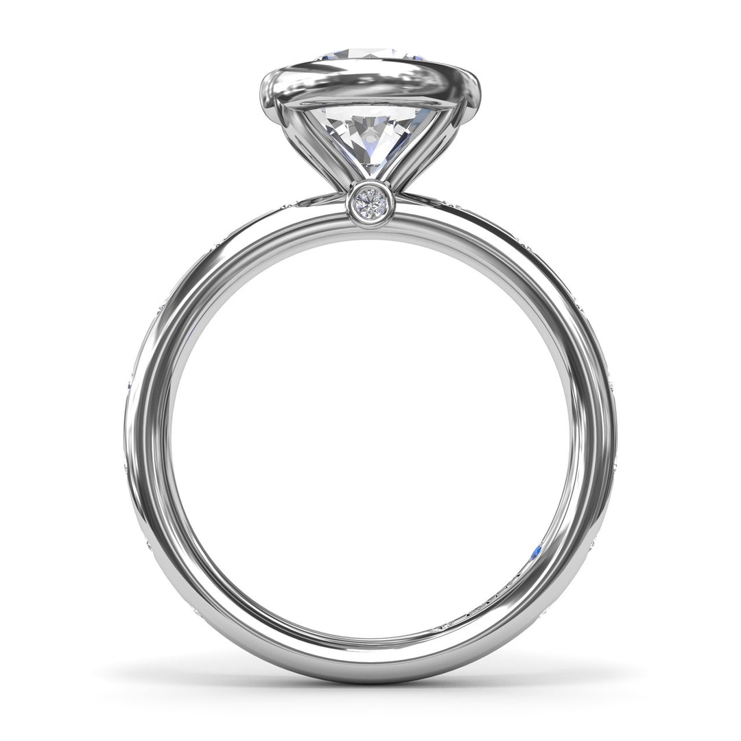 Round Bezel Flush Diamond Engagement Ring