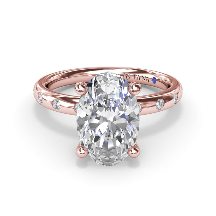 Diamond Oval Flush Engagement Ring