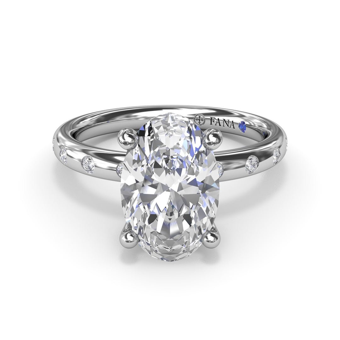 Diamond Oval Flush Engagement Ring