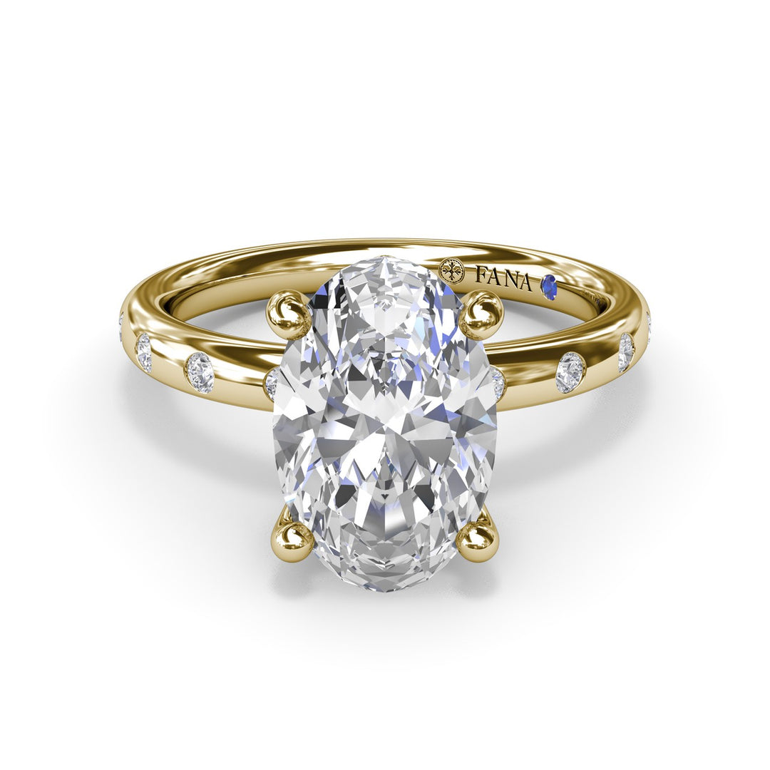 Diamond Oval Flush Engagement Ring