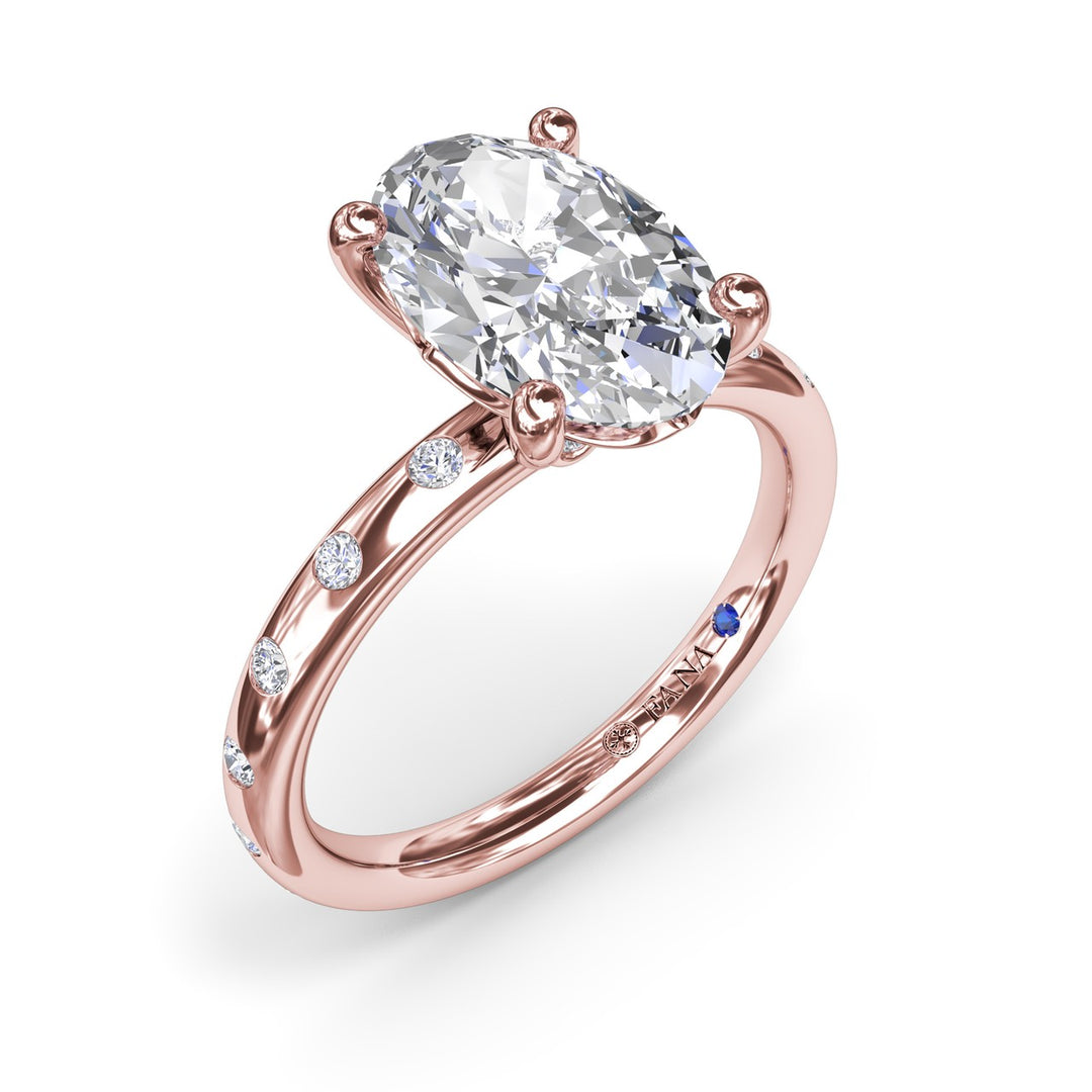 Diamond Oval Flush Engagement Ring