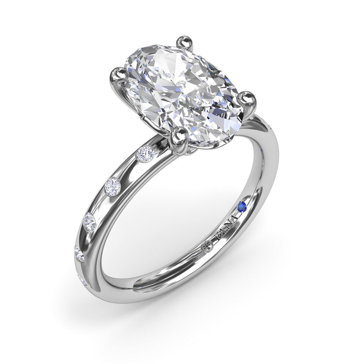 Diamond Oval Flush Engagement Ring