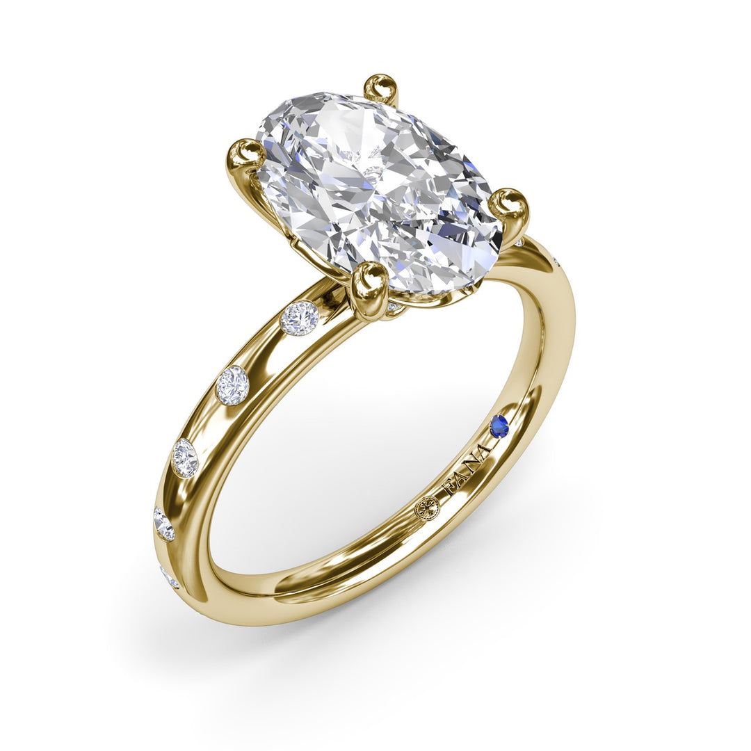 Diamond Oval Flush Engagement Ring