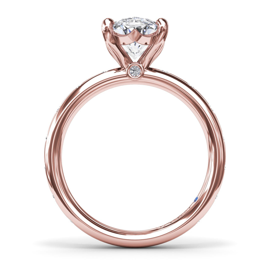 Diamond Oval Flush Engagement Ring