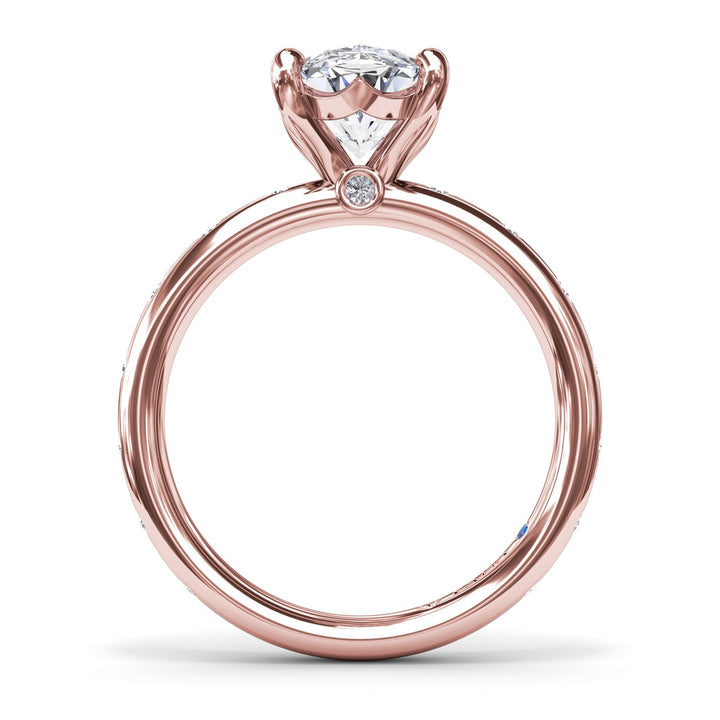 Diamond Oval Flush Engagement Ring