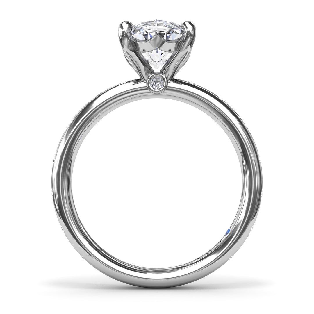 Diamond Oval Flush Engagement Ring