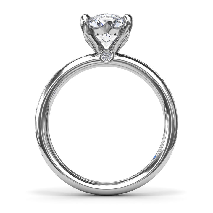 Diamond Oval Flush Engagement Ring