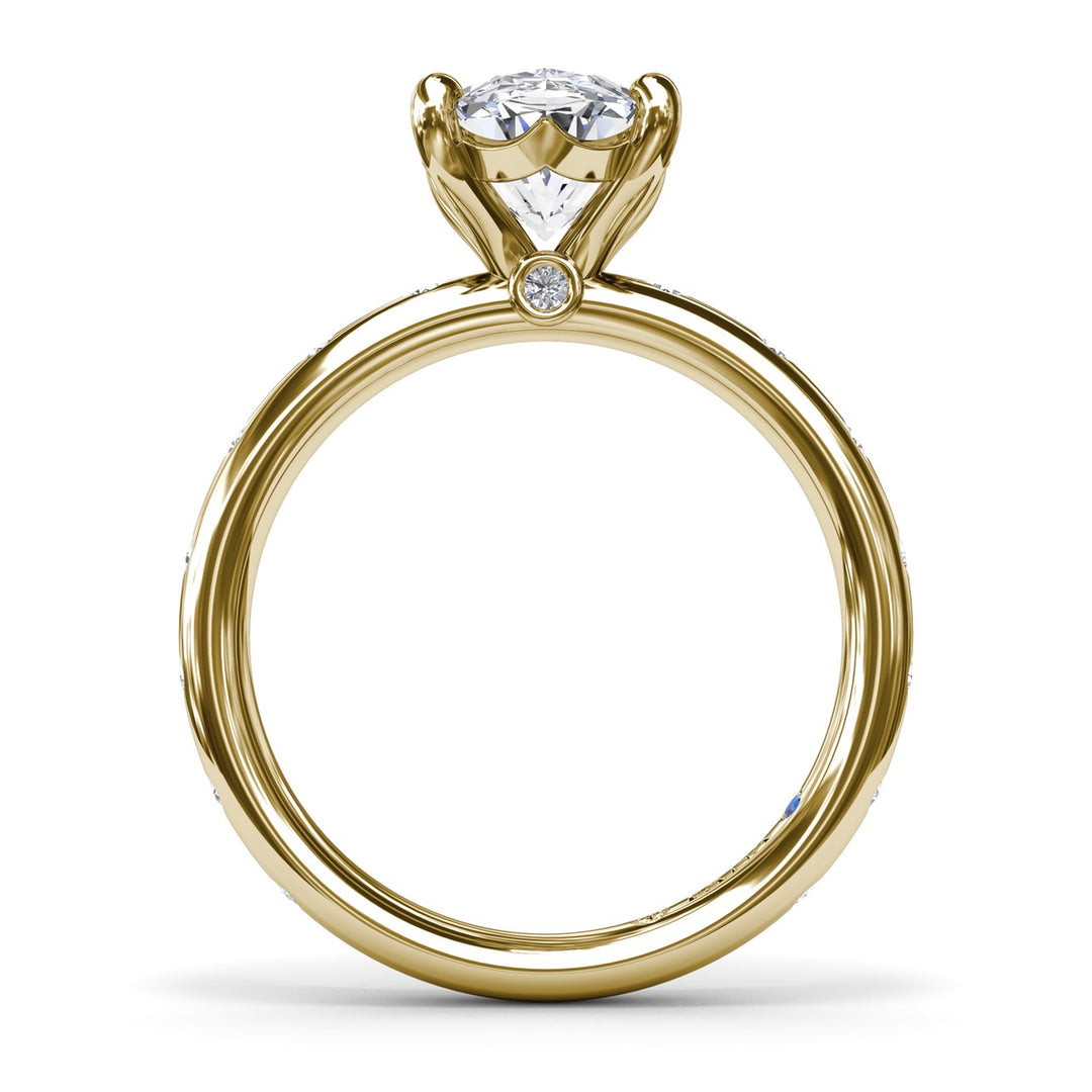 Diamond Oval Flush Engagement Ring