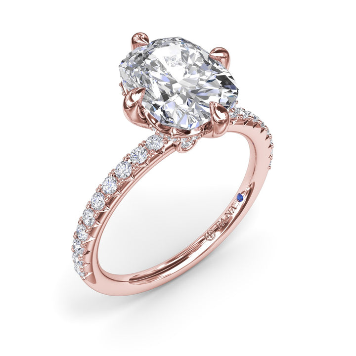 Four Prong Cushion Cut Diamond Engagement Ring