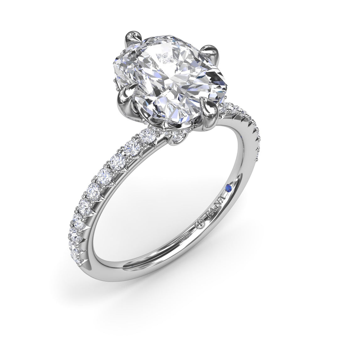 Four Prong Cushion Cut Diamond Engagement Ring