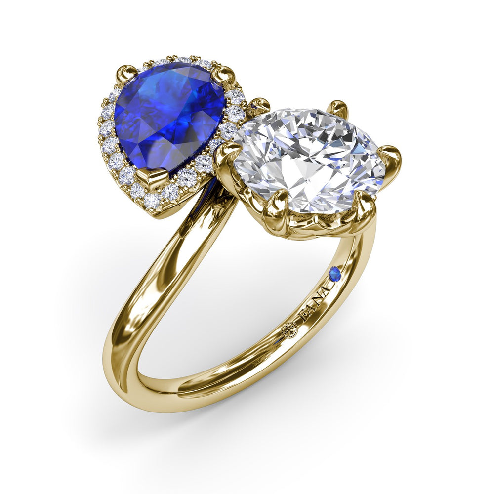 Toi et Moi Sapphire and Diamond Engagement Ring