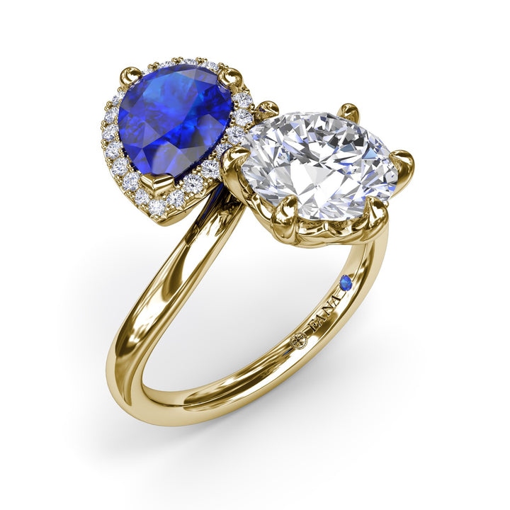 Toi et Moi Sapphire and Diamond Engagement Ring