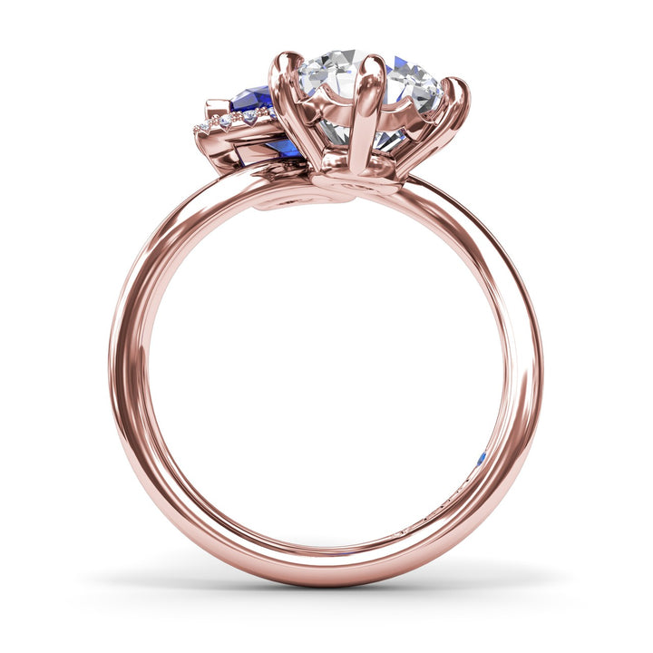 Toi et Moi Sapphire and Diamond Engagement Ring