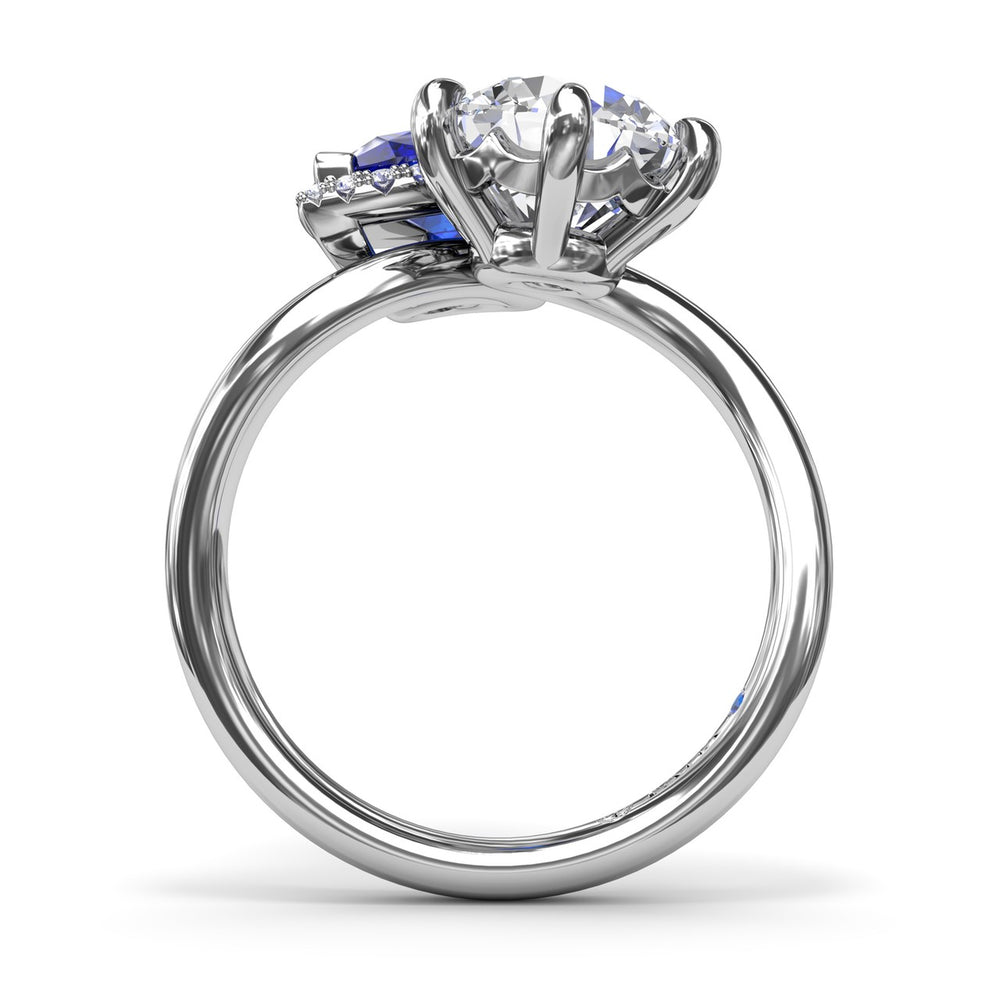 Toi et Moi Sapphire and Diamond Engagement Ring