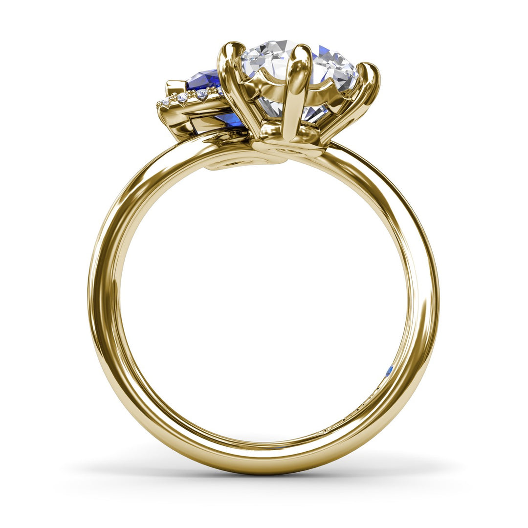 Toi et Moi Sapphire and Diamond Engagement Ring