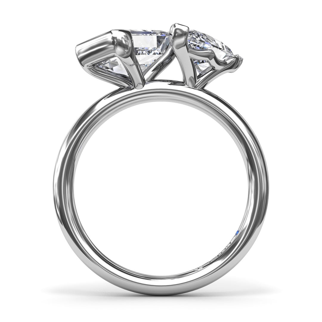 Toi et Moi Half Bezel Engagement Ring