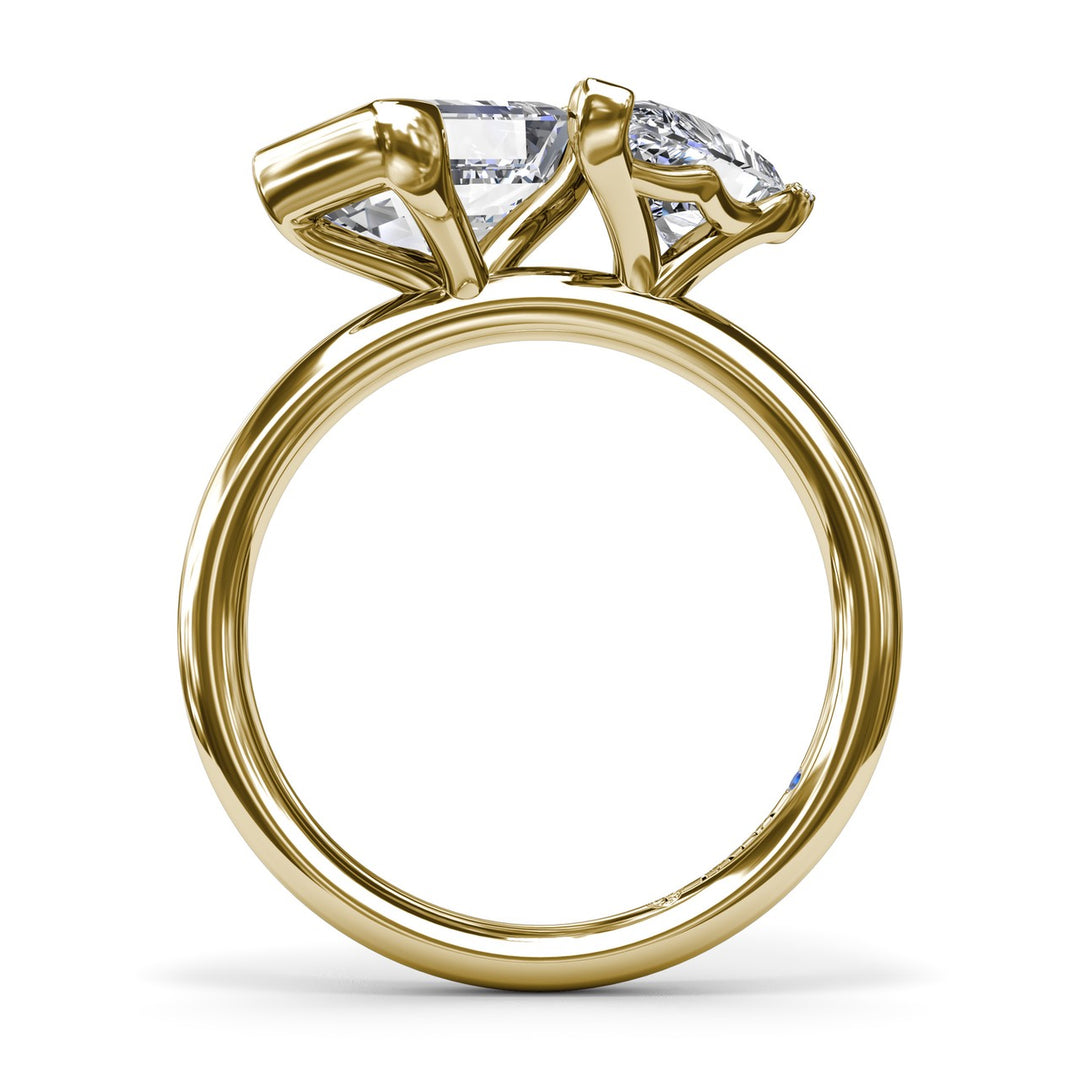 Toi et Moi Half Bezel Engagement Ring