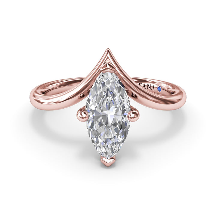 V-Shape Marquise Engagement Ring