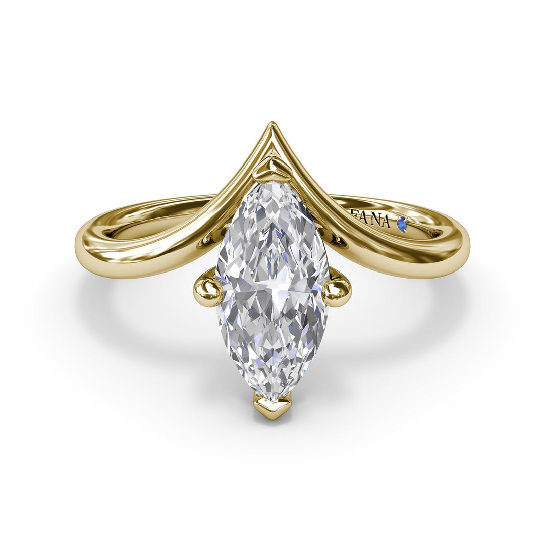 V-Shape Marquise Engagement Ring