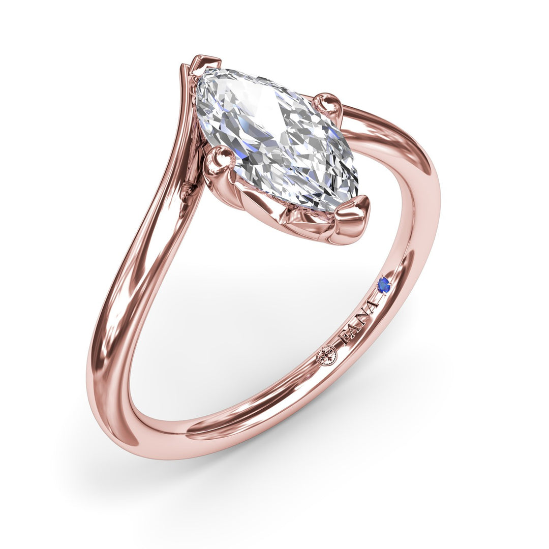 V-Shape Marquise Engagement Ring