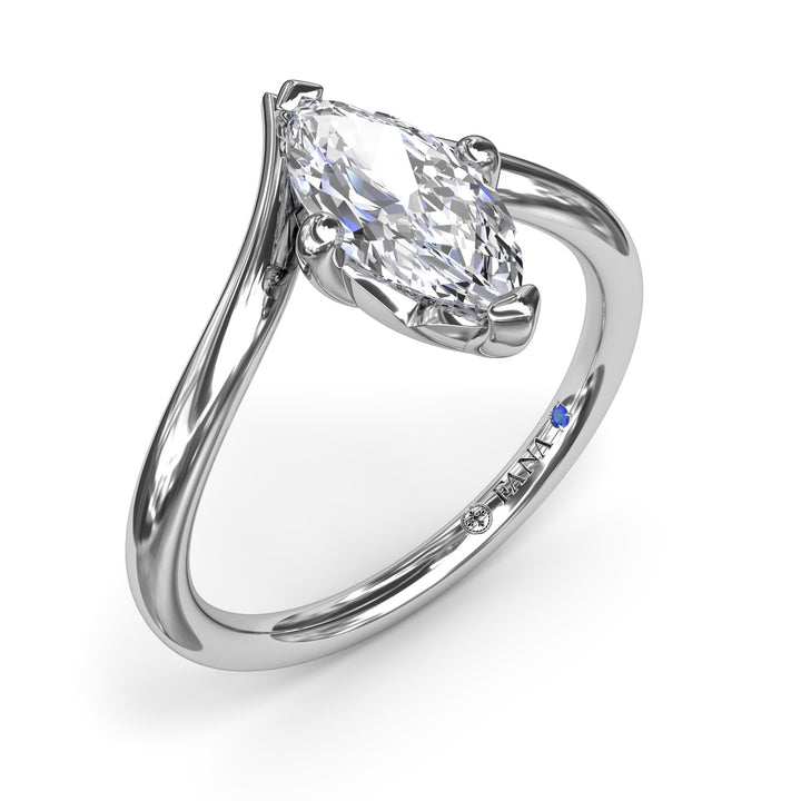 V-Shape Marquise Engagement Ring