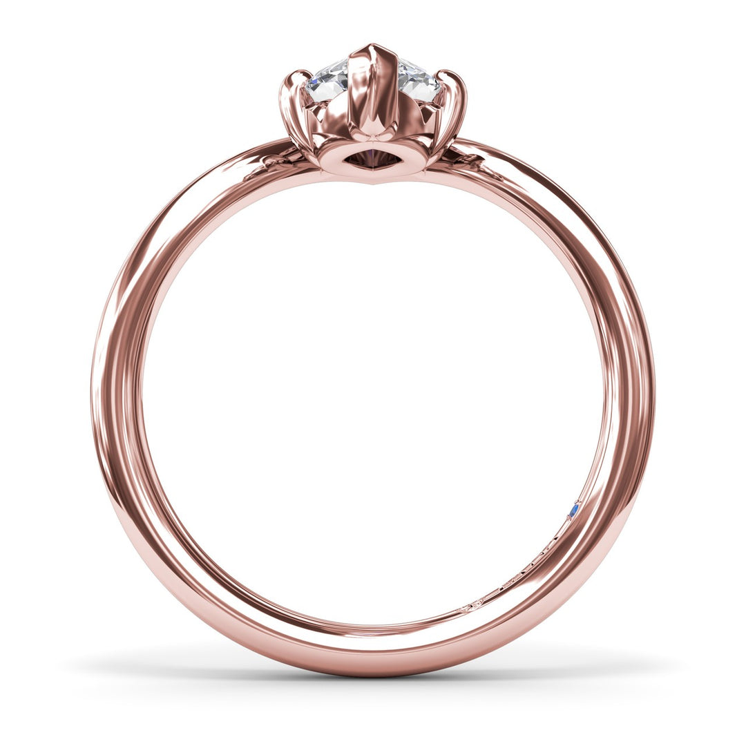 V-Shape Marquise Engagement Ring