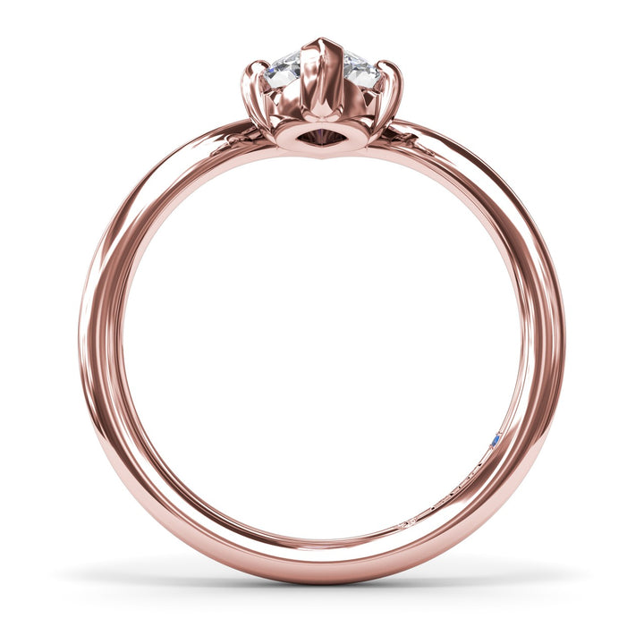 V-Shape Marquise Engagement Ring