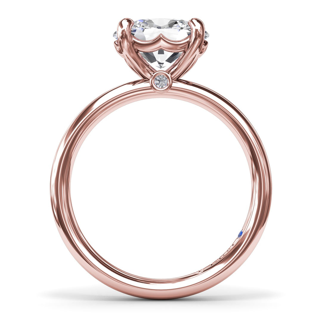 East West Oval Solitaire Diamond Engagement Ring