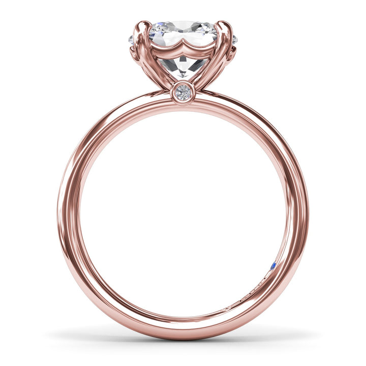 East West Oval Solitaire Diamond Engagement Ring