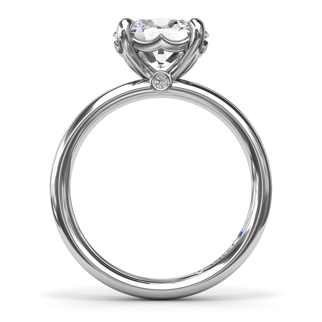 East West Oval Solitaire Diamond Engagement Ring