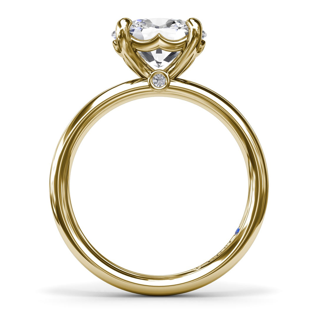 East West Oval Solitaire Diamond Engagement Ring