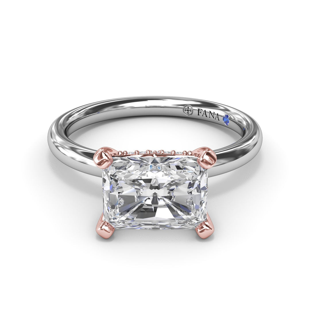 Radiant East West Engagement Ring