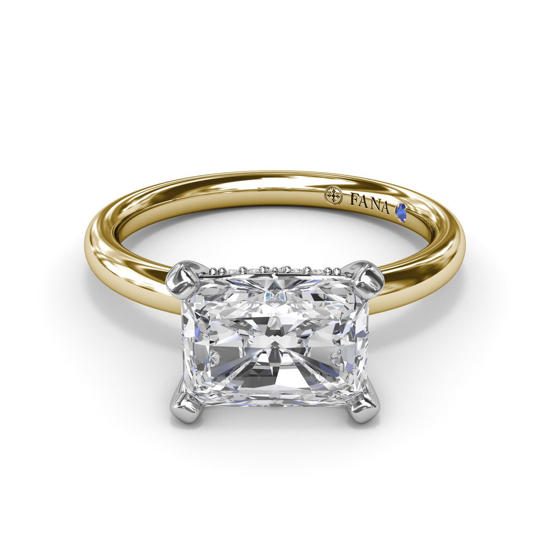 Radiant East West Engagement Ring