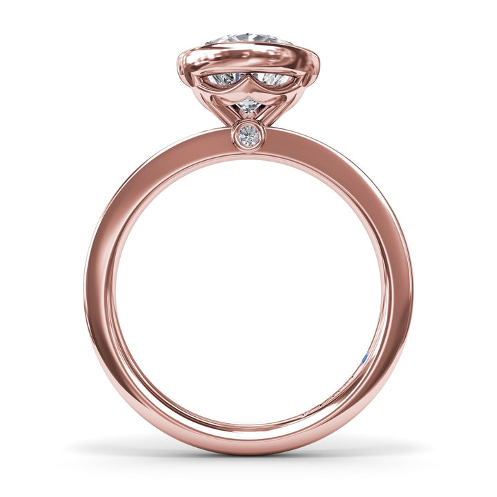 Bezel Set Pear Diamond Engagement Ring