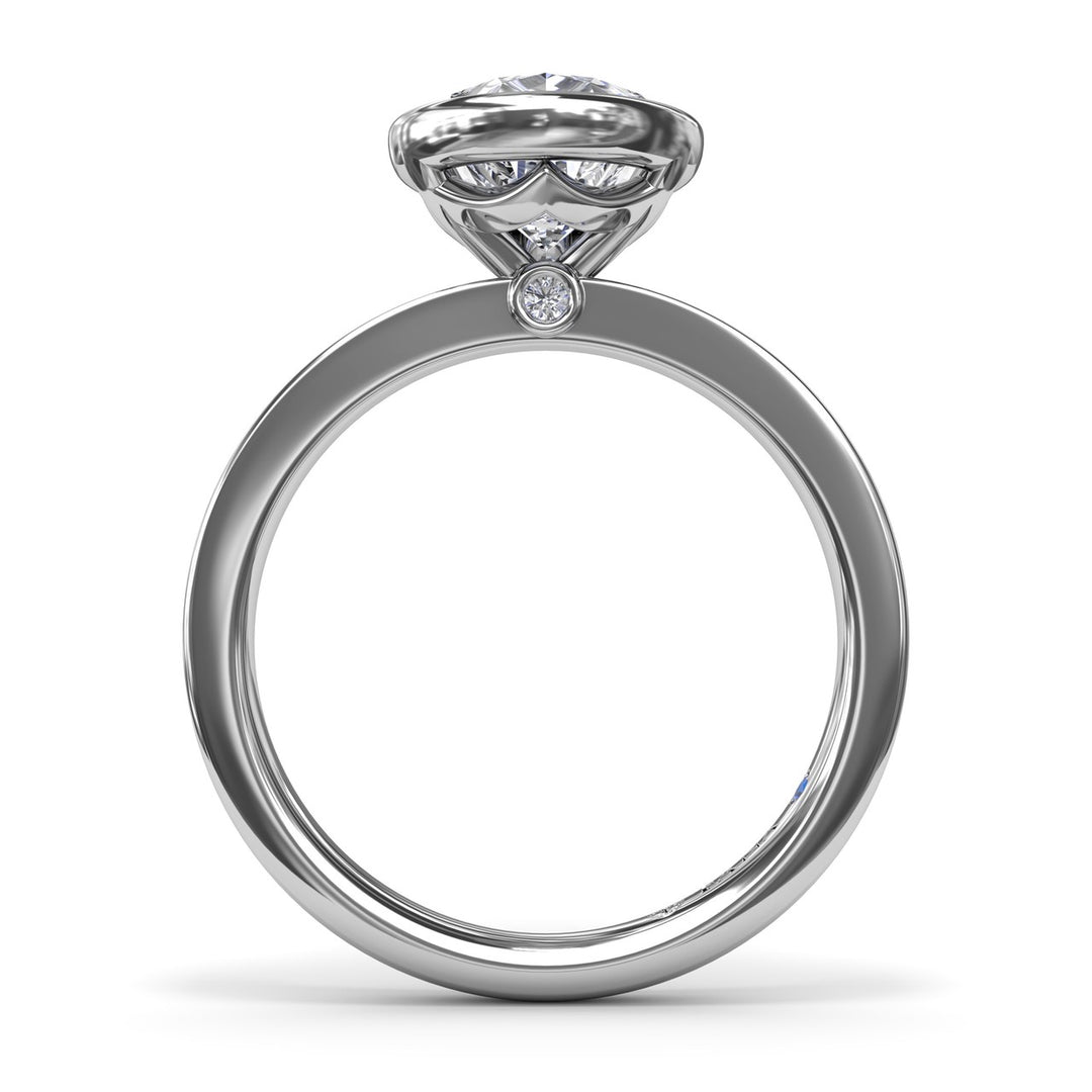 Bezel Set Pear Diamond Engagement Ring