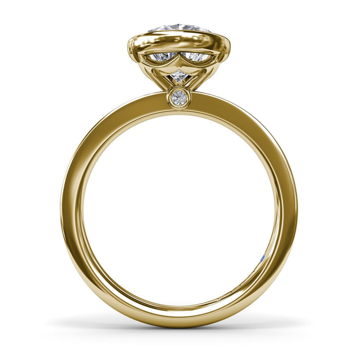 Bezel Set Pear Diamond Engagement Ring