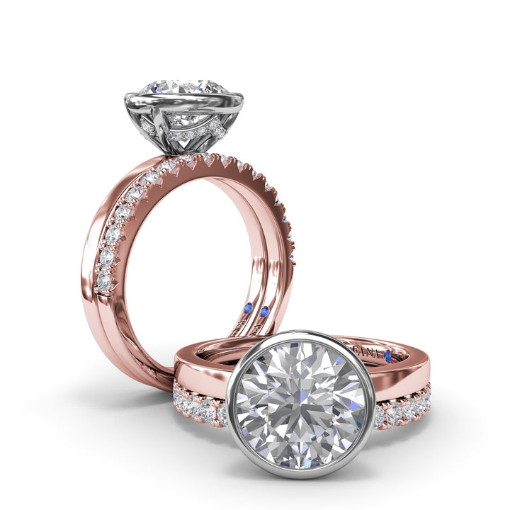 Bezel-Set Round Diamond Engagement Ring
