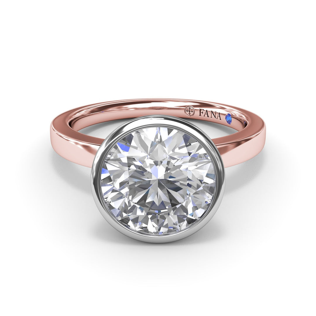 Bezel-Set Round Diamond Engagement Ring