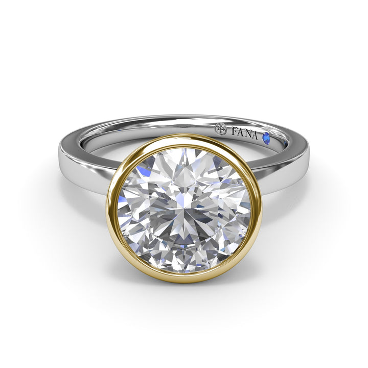 Bezel-Set Round Diamond Engagement Ring