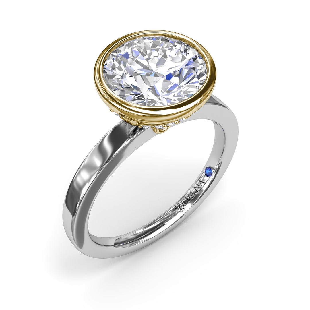 Bezel-Set Round Diamond Engagement Ring