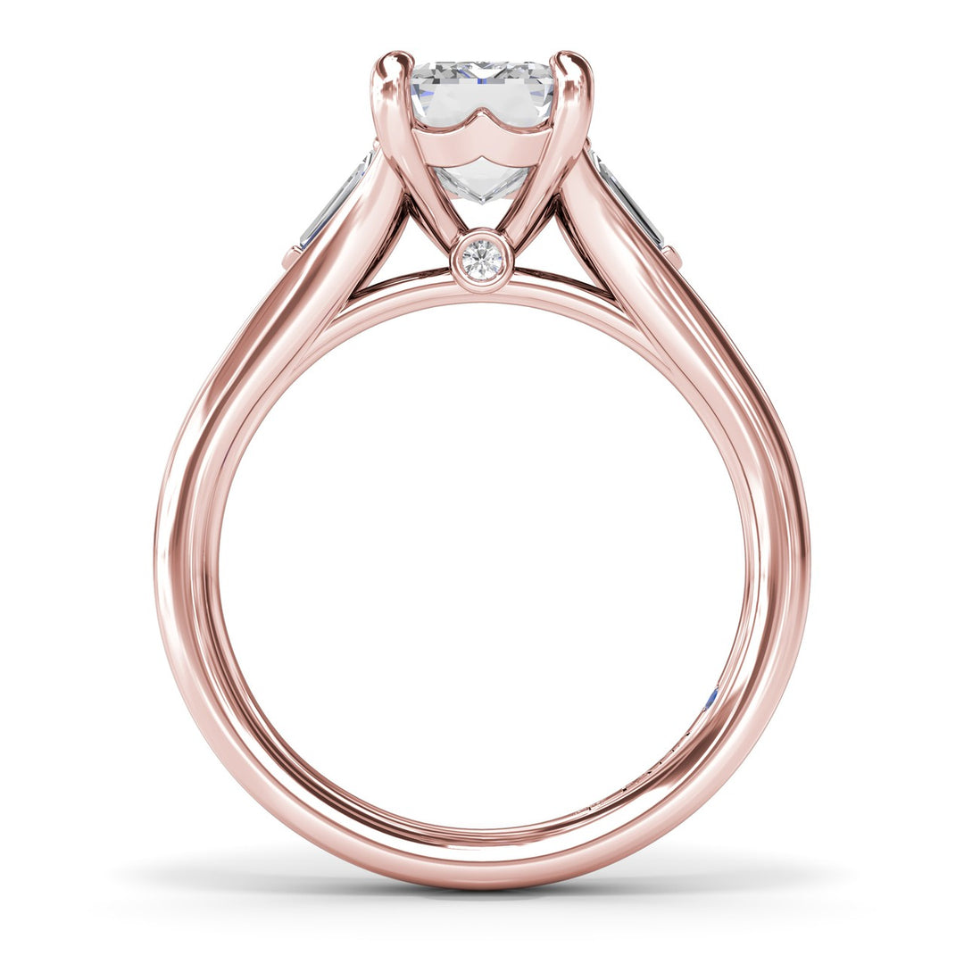 Split Shank Emerald Cut Diamond Engagement Ring
