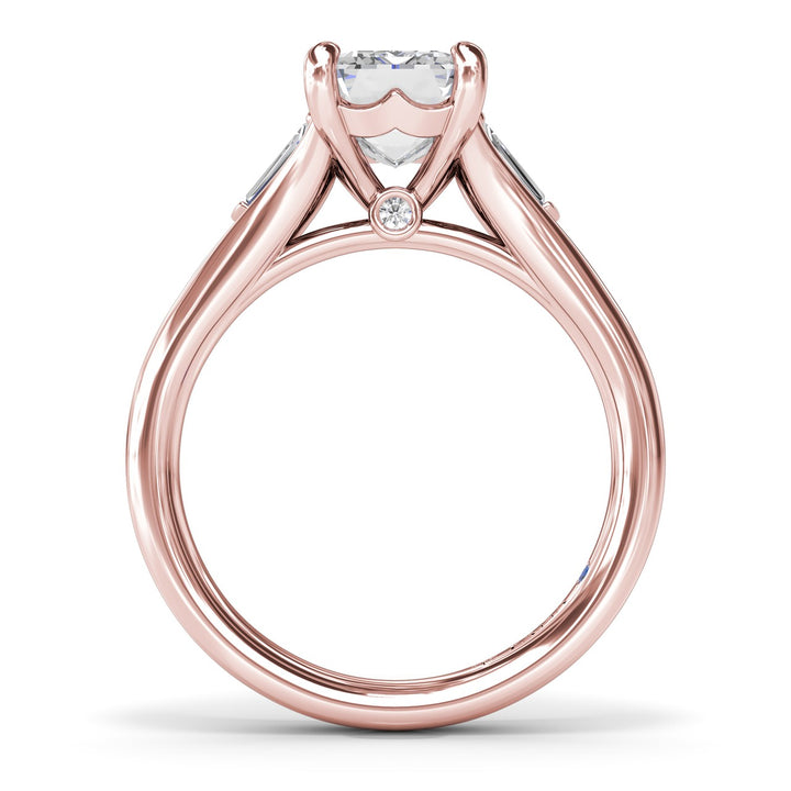 Split Shank Emerald Cut Diamond Engagement Ring
