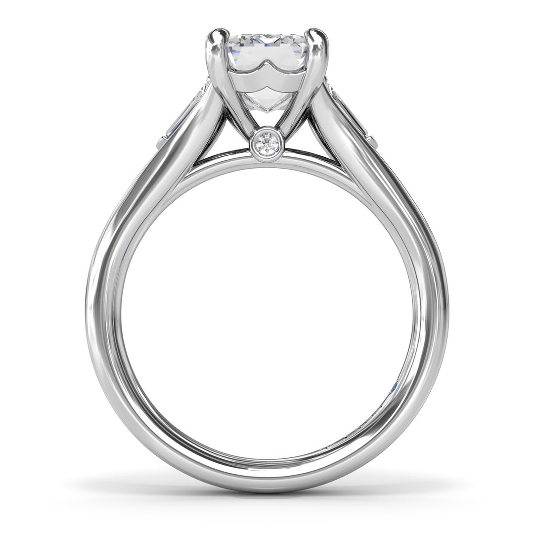 Split Shank Emerald Cut Diamond Engagement Ring