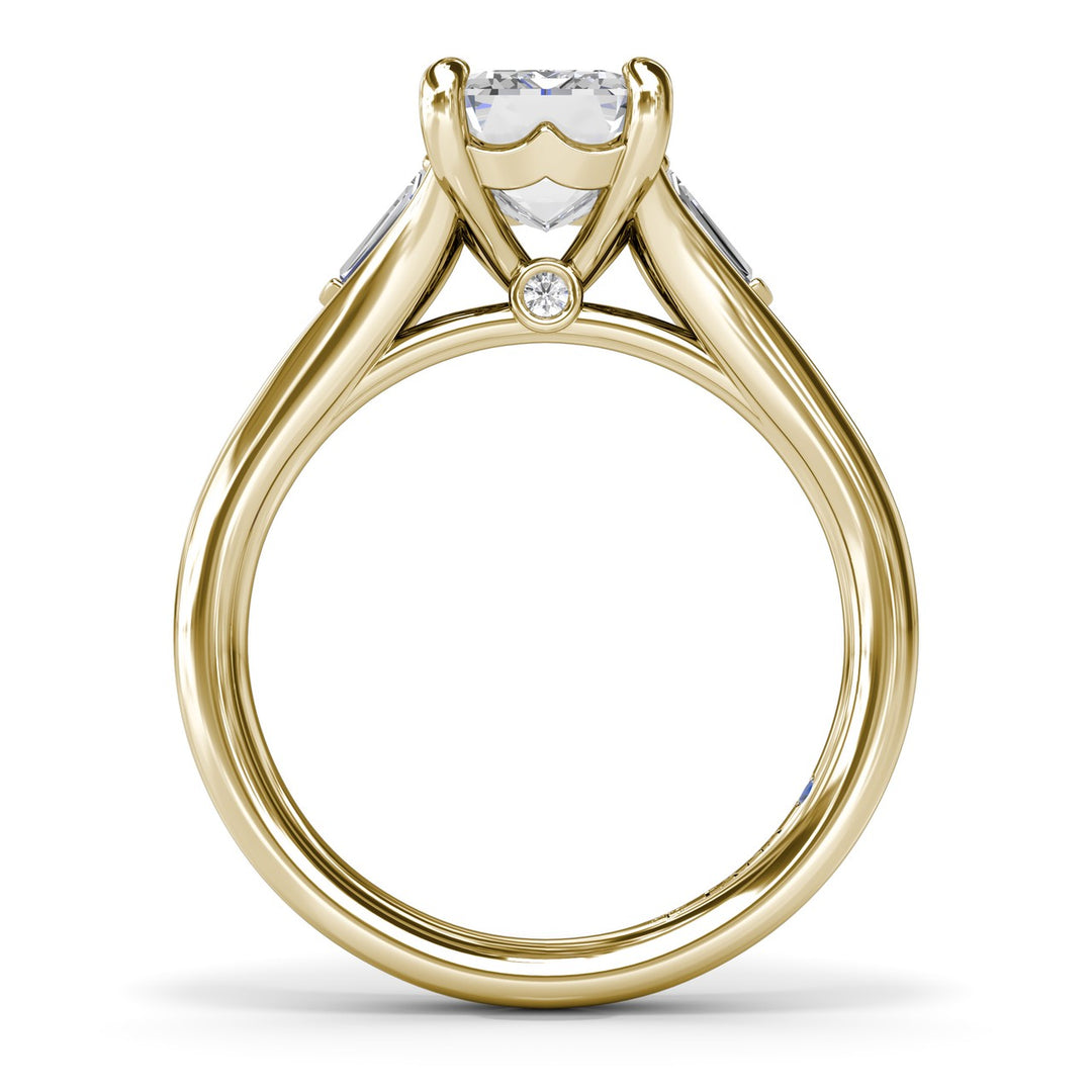 Split Shank Emerald Cut Diamond Engagement Ring