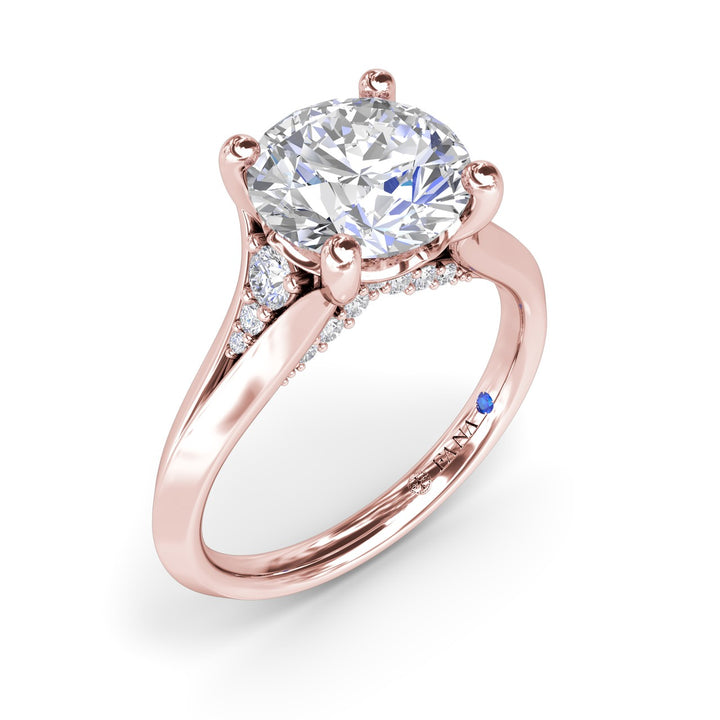 Split Shank Round Diamond Engagement Ring