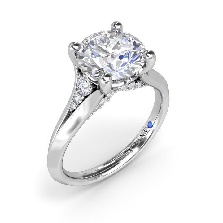 Split Shank Round Diamond Engagement Ring