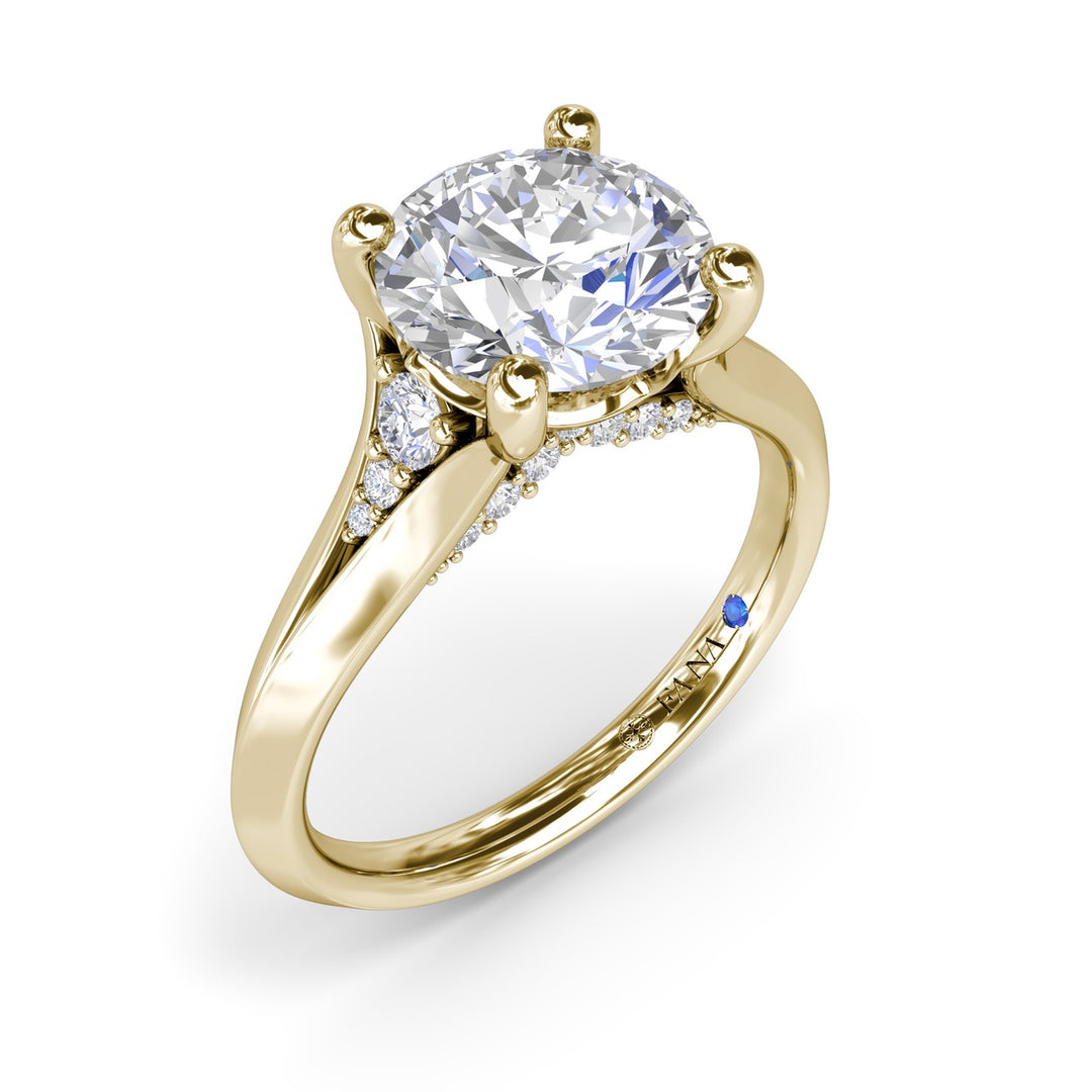 Split Shank Round Diamond Engagement Ring